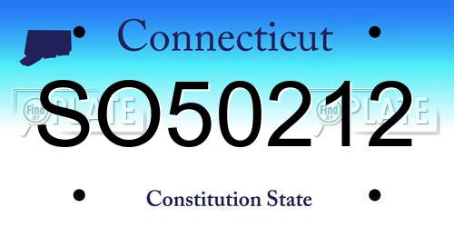 SO50212 Connecticut License Plate