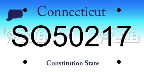 SO50217 Connecticut License Plate