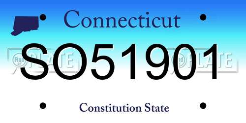 SO51901 Connecticut License Plate