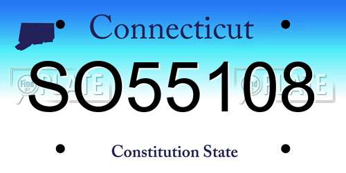 SO55108 Connecticut License Plate