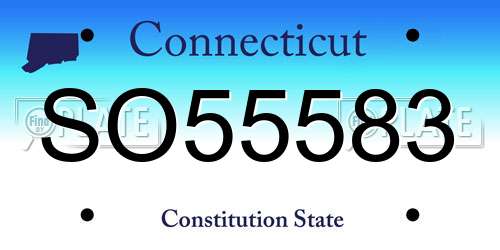 SO55583 Connecticut License Plate
