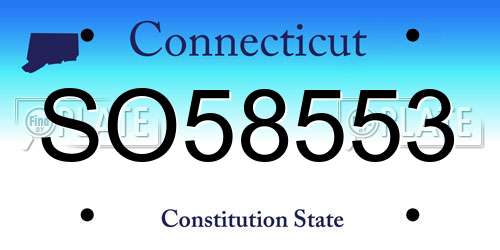 SO58553 Connecticut License Plate