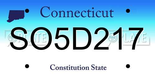 SO5D217 Connecticut License Plate