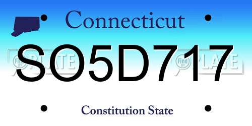 SO5D717 Connecticut License Plate