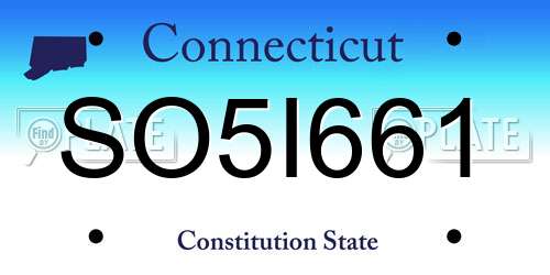 SO5I661 Connecticut License Plate