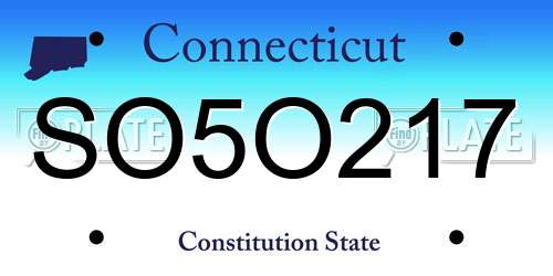 SO5O217 Connecticut License Plate