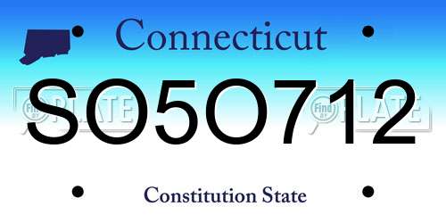SO5O712 Connecticut License Plate