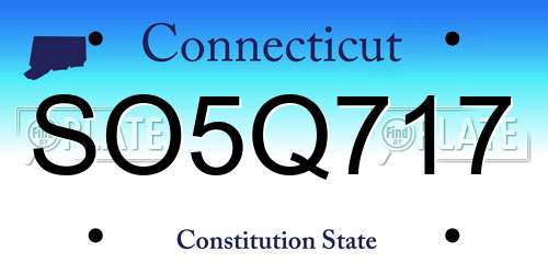 SO5Q717 Connecticut License Plate
