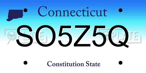 SO5Z5Q Connecticut License Plate