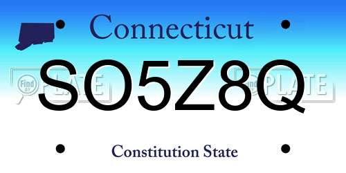 SO5Z8Q Connecticut License Plate