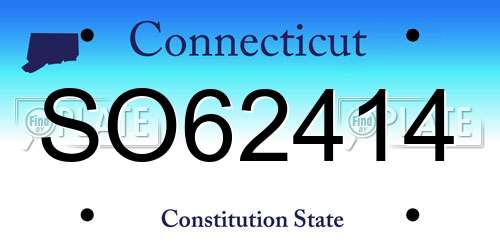 SO62414 Connecticut License Plate