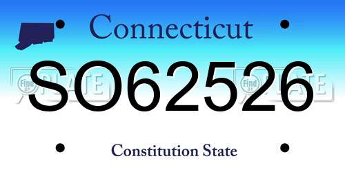 SO62526 Connecticut License Plate
