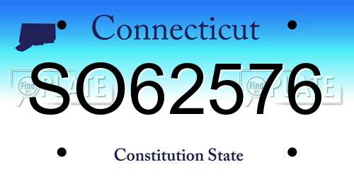 SO62576 Connecticut License Plate
