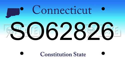 SO62826 Connecticut License Plate