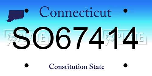 SO67414 Connecticut License Plate