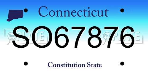 SO67876 Connecticut License Plate