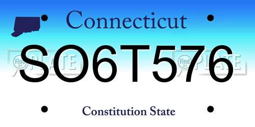 SO6T576 Connecticut License Plate