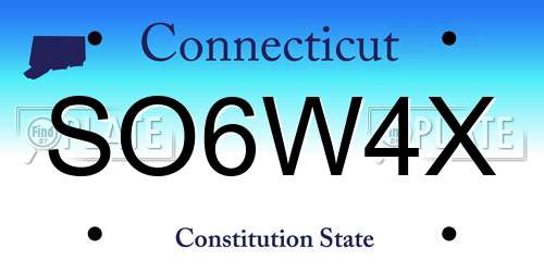 SO6W4X Connecticut License Plate