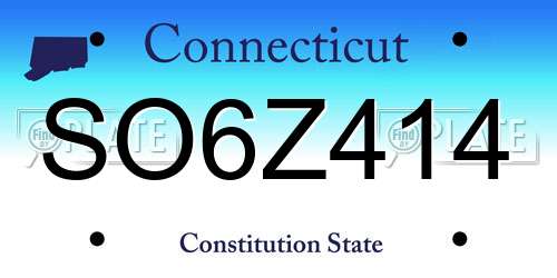 SO6Z414 Connecticut License Plate