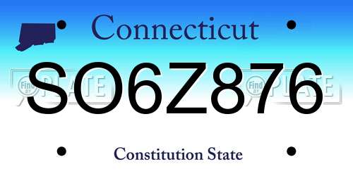 SO6Z876 Connecticut License Plate