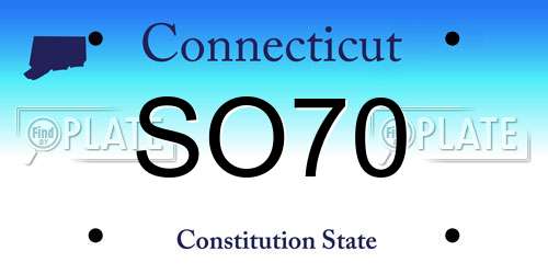 SO70 Connecticut License Plate