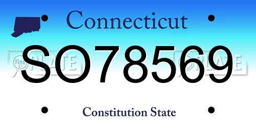 SO78569 Connecticut License Plate