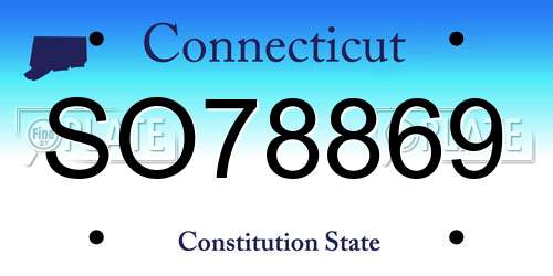 SO78869 Connecticut License Plate