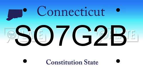 SO7G2B Connecticut License Plate