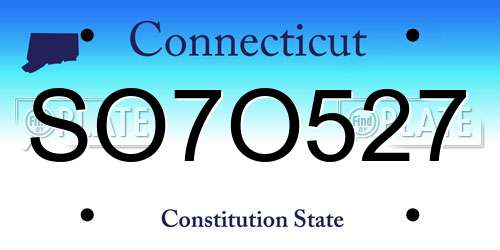 SO7O527 Connecticut License Plate