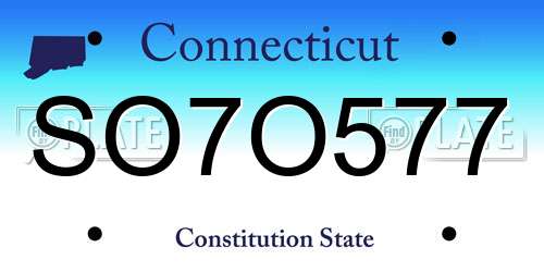 SO7O577 Connecticut License Plate