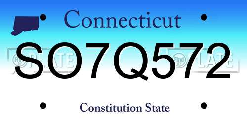 SO7Q572 Connecticut License Plate