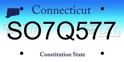 SO7Q577 Connecticut License Plate