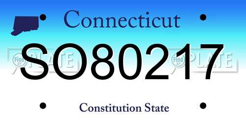 SO80217 Connecticut License Plate