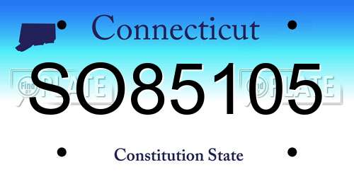 SO85105 Connecticut License Plate