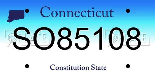 SO85108 Connecticut License Plate