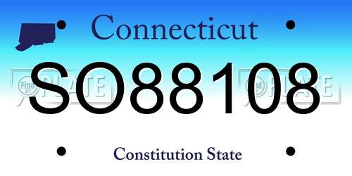 SO88108 Connecticut License Plate