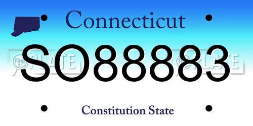SO88883 Connecticut License Plate