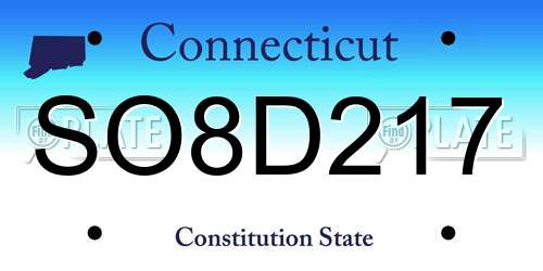 SO8D217 Connecticut License Plate