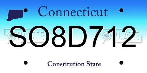 SO8D712 Connecticut License Plate