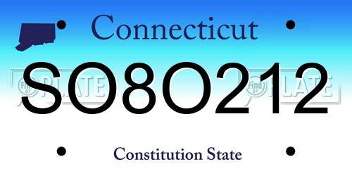 SO8O212 Connecticut License Plate