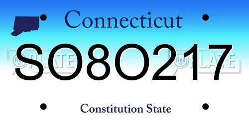 SO8O217 Connecticut License Plate