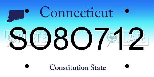 SO8O712 Connecticut License Plate
