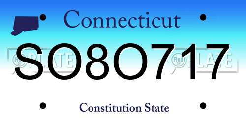 SO8O717 Connecticut License Plate
