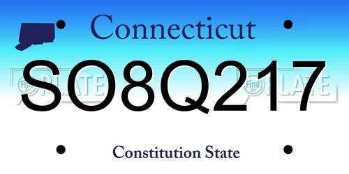 SO8Q217 Connecticut License Plate