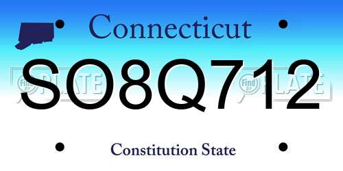 SO8Q712 Connecticut License Plate