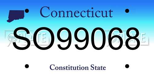 SO99068 Connecticut License Plate