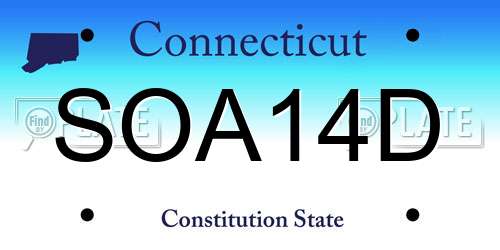 SOA14D Connecticut License Plate