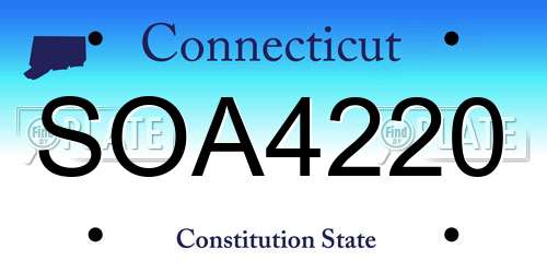 SOA4220 Connecticut License Plate