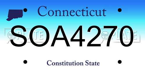 SOA4270 Connecticut License Plate
