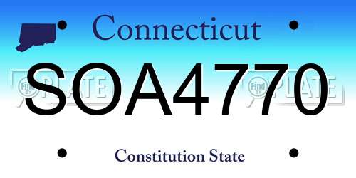 SOA4770 Connecticut License Plate